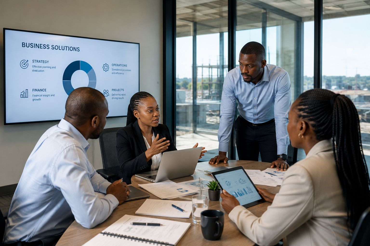 Business solutions team meeting