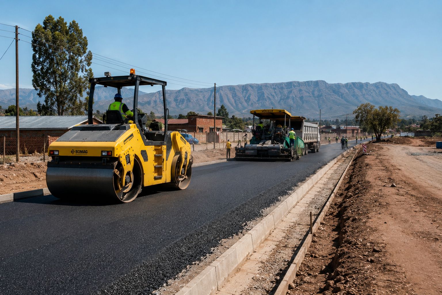 Road construction and surfacing works